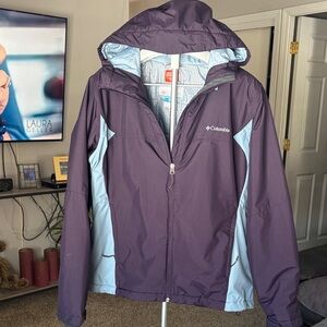 Columbia Women's Purple and Light Blue Jacket Sz XL